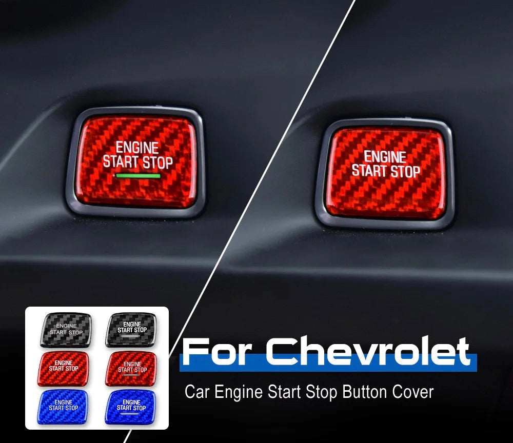 CARBON FIBER START STOP BUTTON COVER FOR 2016 - 2024 CAMARO | 2014 - 2019 CORVETTE