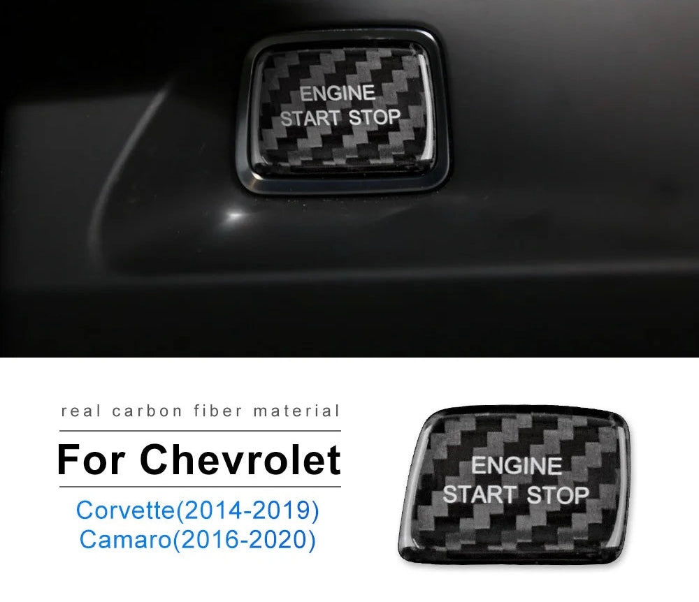 CARBON FIBER START STOP BUTTON COVER FOR 2016 - 2024 CAMARO | 2014 - 2019 CORVETTE