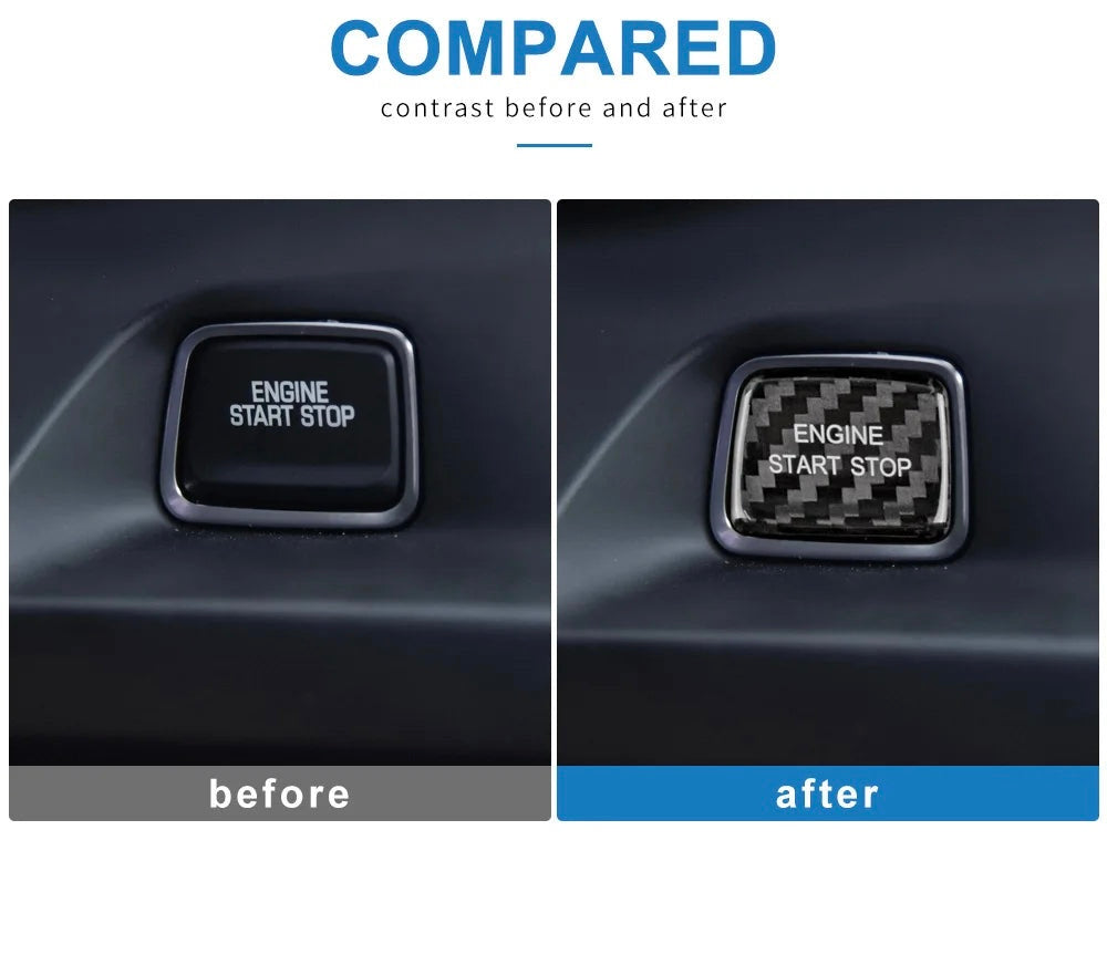 CARBON FIBER START STOP BUTTON COVER FOR 2016 - 2024 CAMARO | 2014 - 2019 CORVETTE