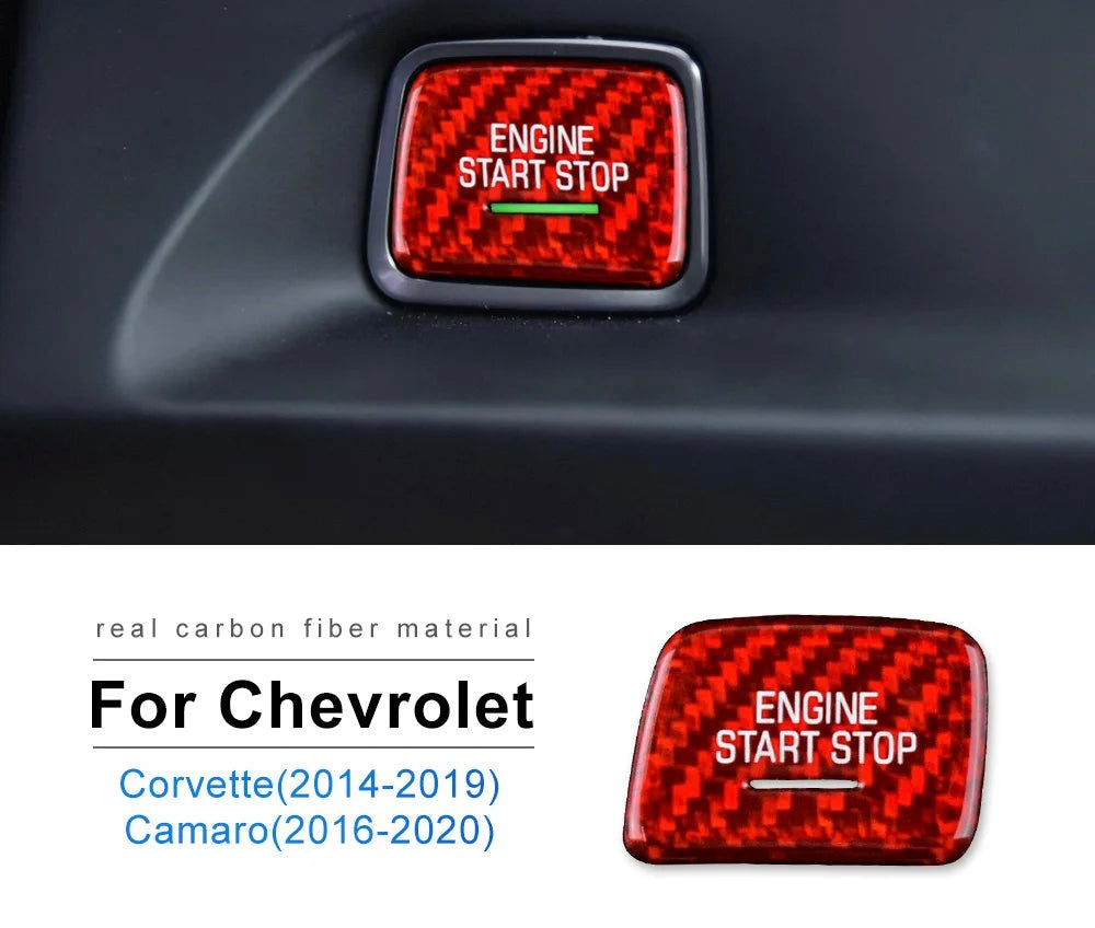 CARBON FIBER START STOP BUTTON COVER FOR 2016 - 2024 CAMARO | 2014 - 2019 CORVETTE