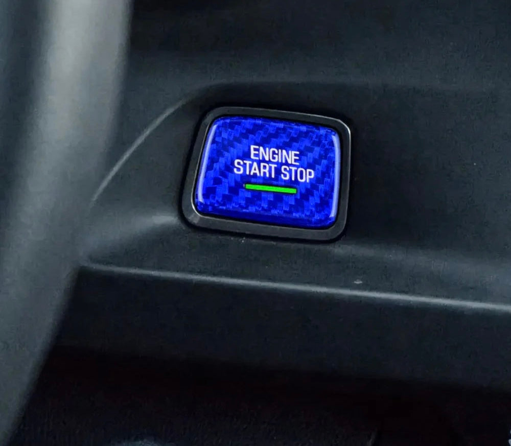 CARBON FIBER START STOP BUTTON COVER FOR 2016 - 2024 CAMARO | 2014 - 2019 CORVETTE