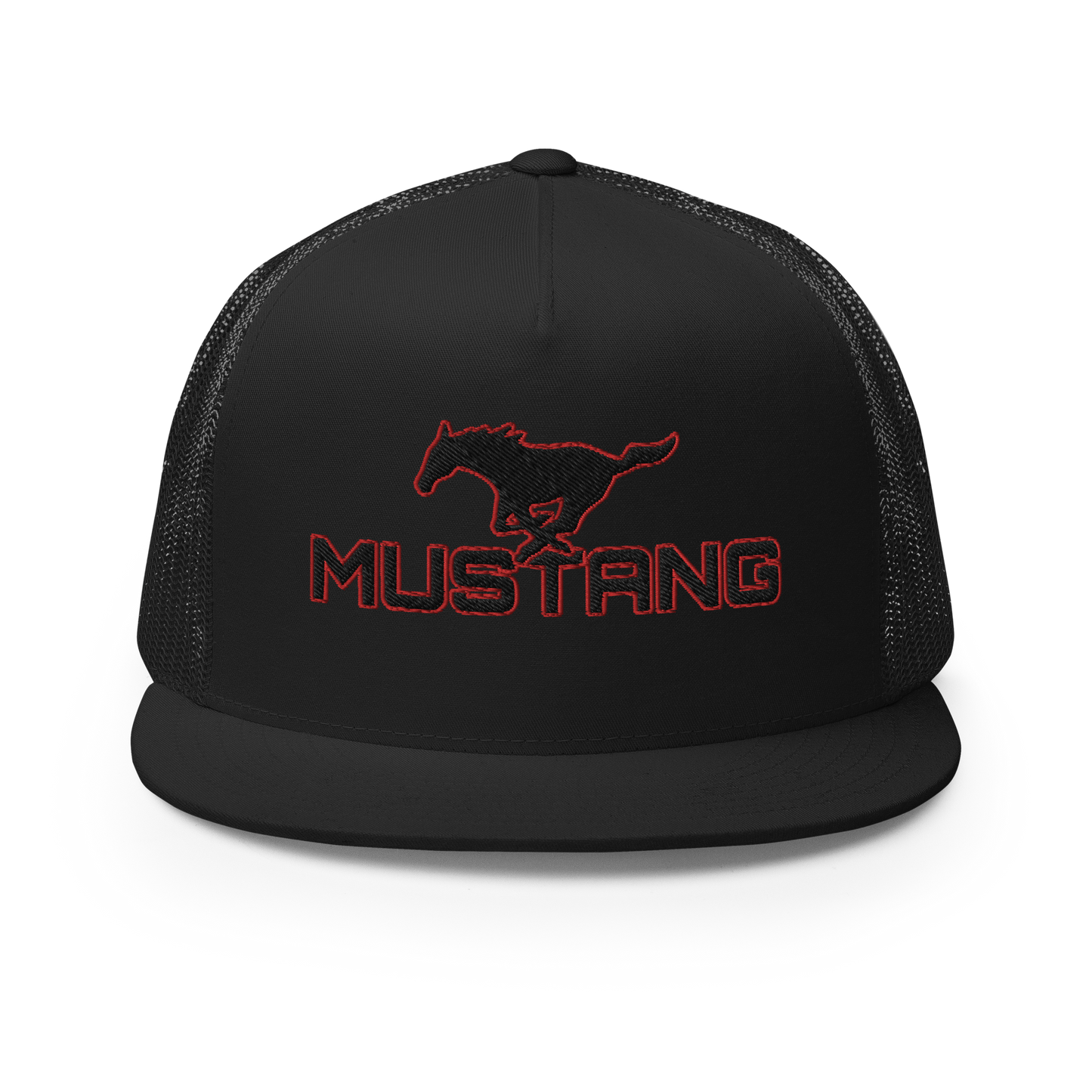 MUSTANG LOGO AND SCRIPT TRUCKER HAT