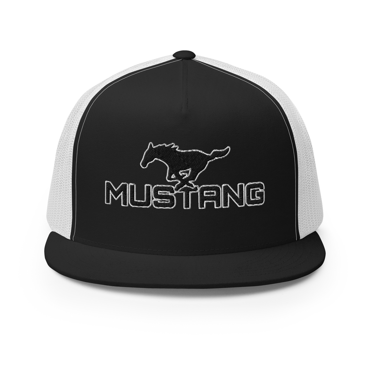 MUSTANG LOGO AND SCRIPT TRUCKER HAT