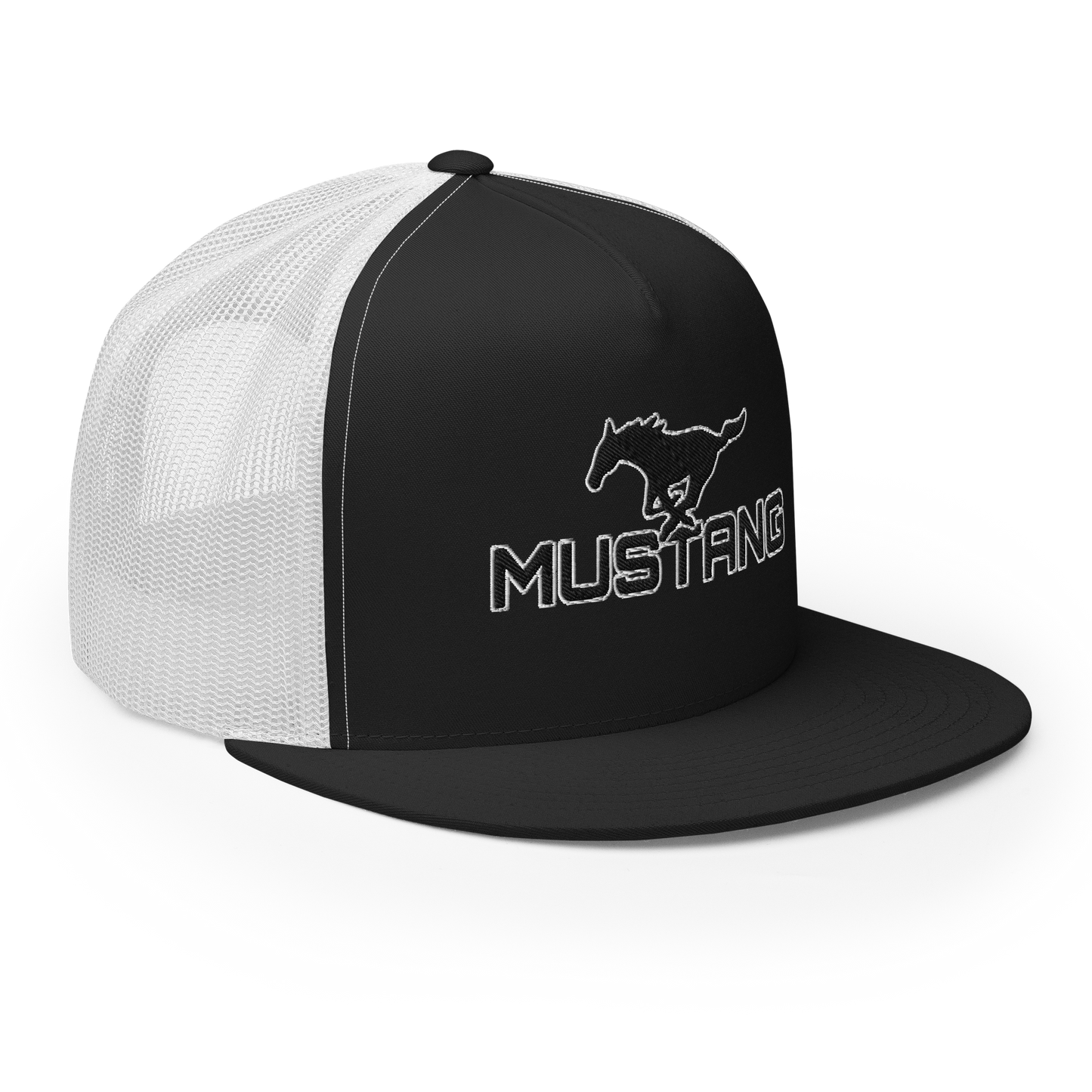 MUSTANG LOGO AND SCRIPT TRUCKER HAT
