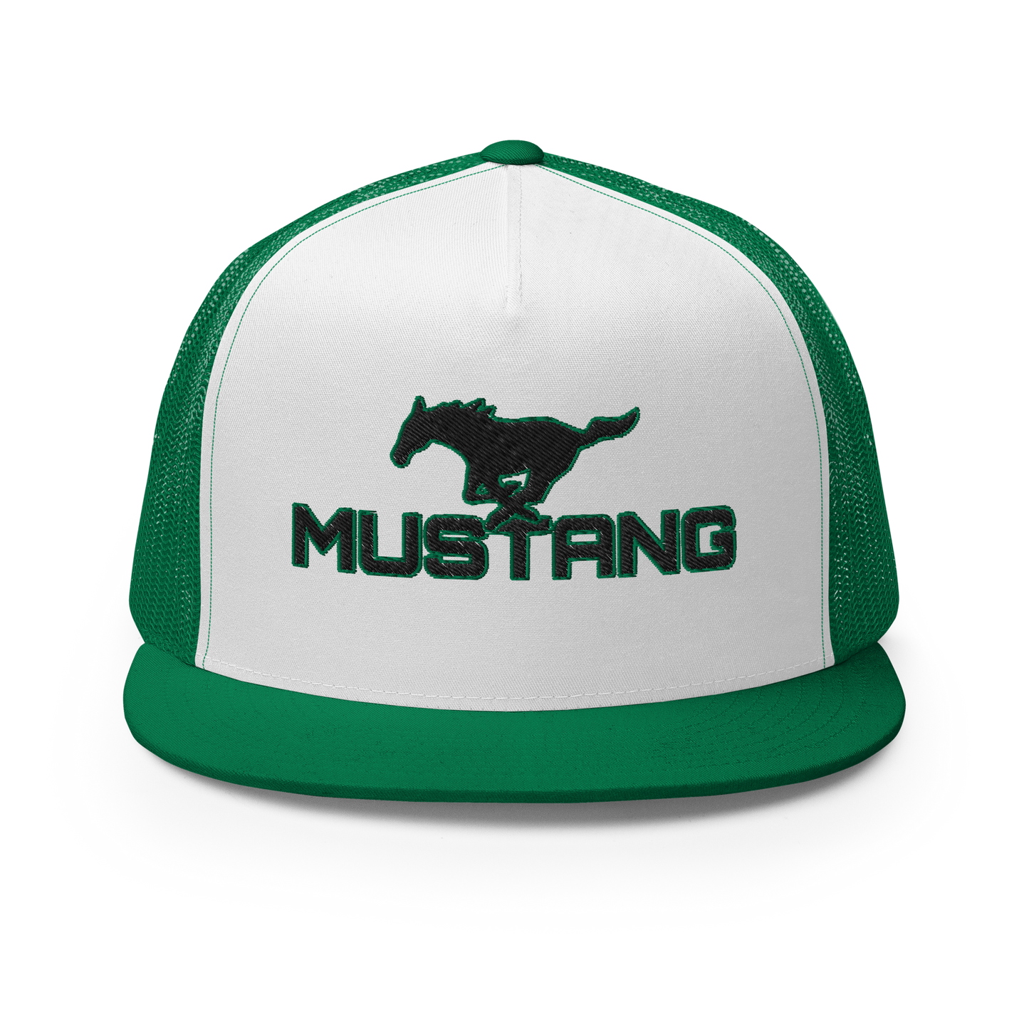 MUSTANG LOGO AND SCRIPT TRUCKER HAT