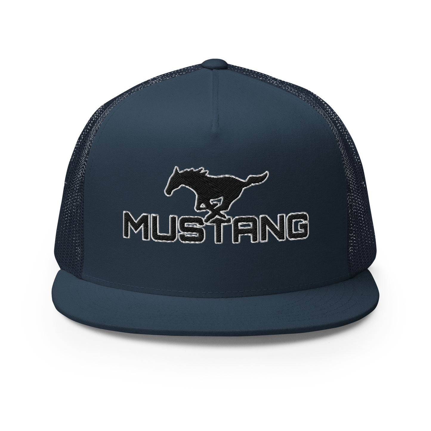 MUSTANG LOGO AND SCRIPT TRUCKER HAT
