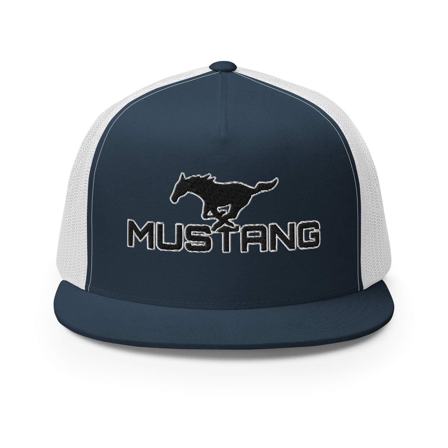 MUSTANG LOGO AND SCRIPT TRUCKER HAT
