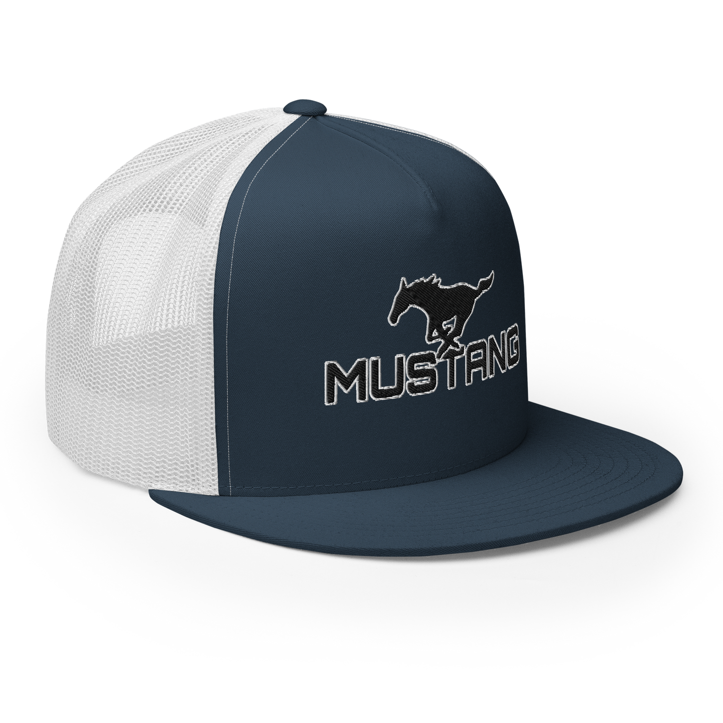 MUSTANG LOGO AND SCRIPT TRUCKER HAT