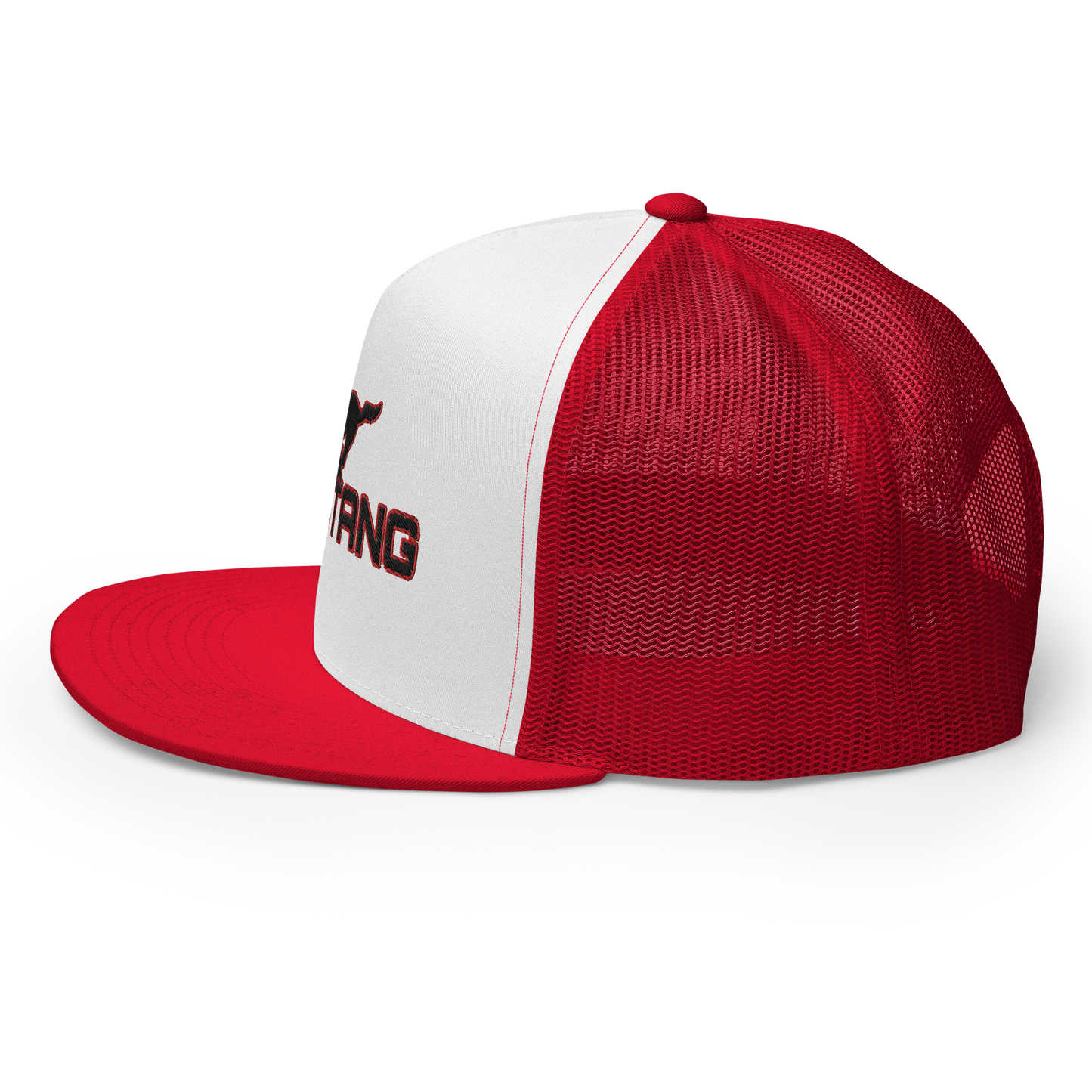 MUSTANG LOGO AND SCRIPT TRUCKER HAT