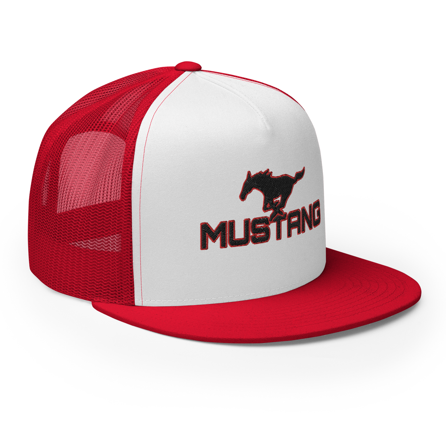 MUSTANG LOGO AND SCRIPT TRUCKER HAT