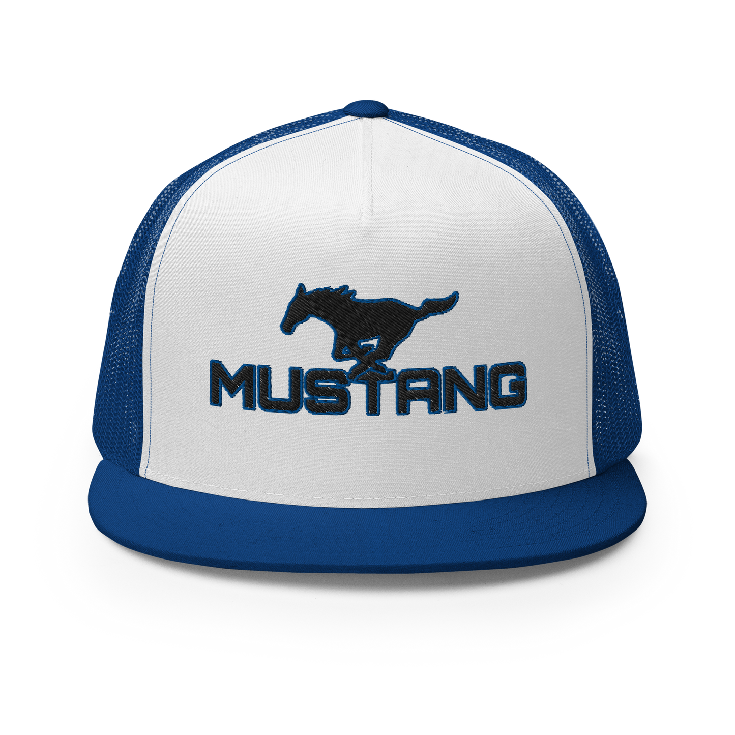 MUSTANG LOGO AND SCRIPT TRUCKER HAT