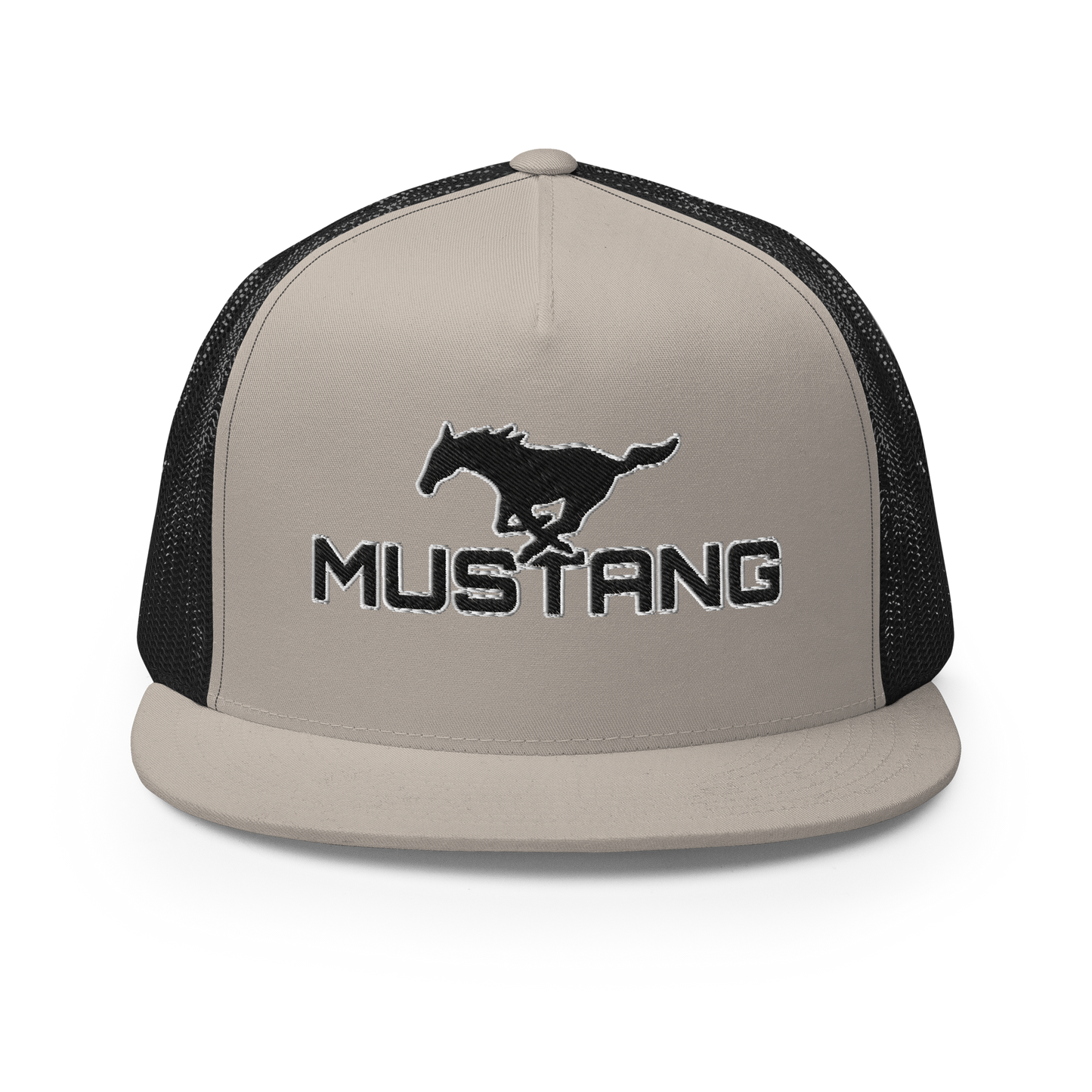 MUSTANG LOGO AND SCRIPT TRUCKER HAT