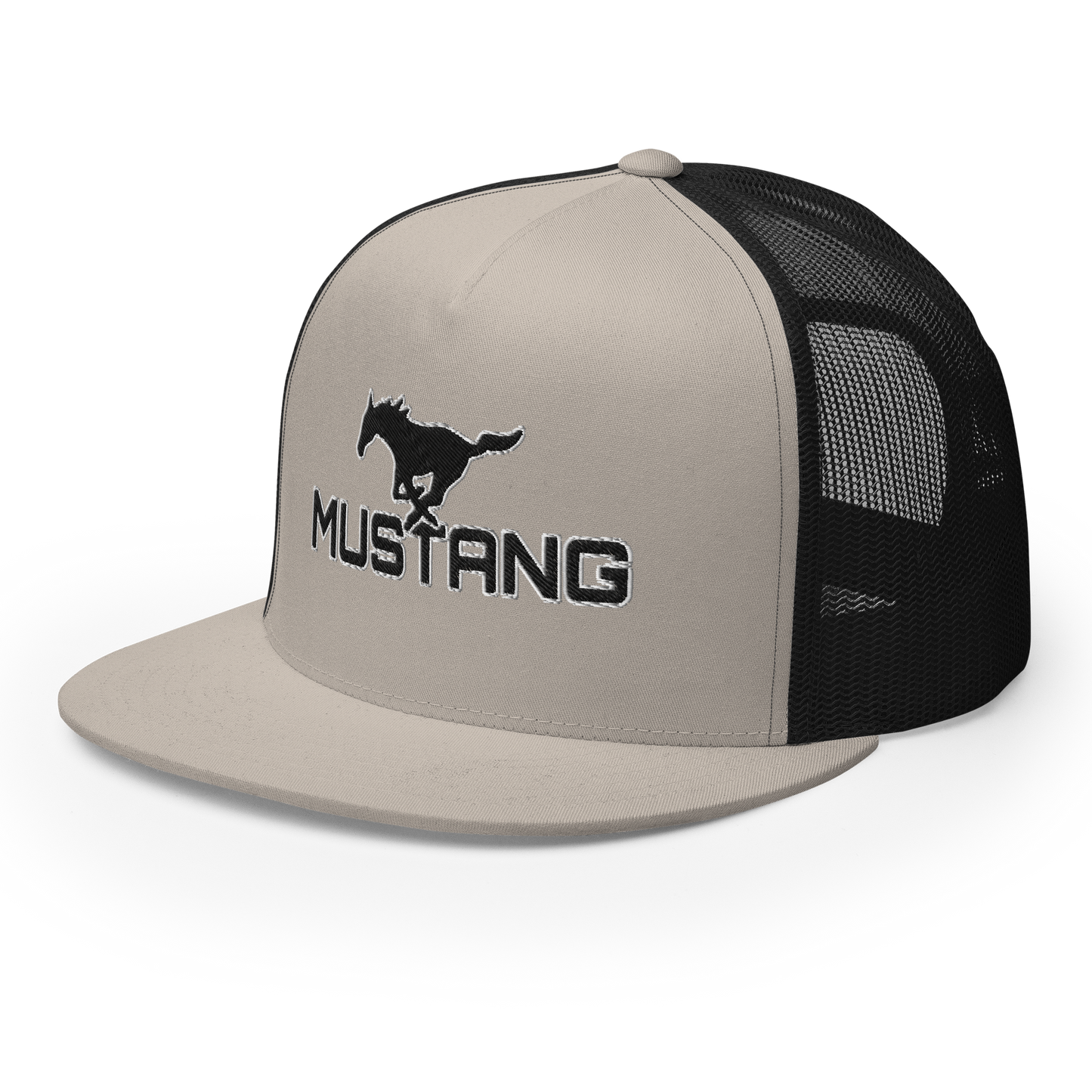 MUSTANG LOGO AND SCRIPT TRUCKER HAT