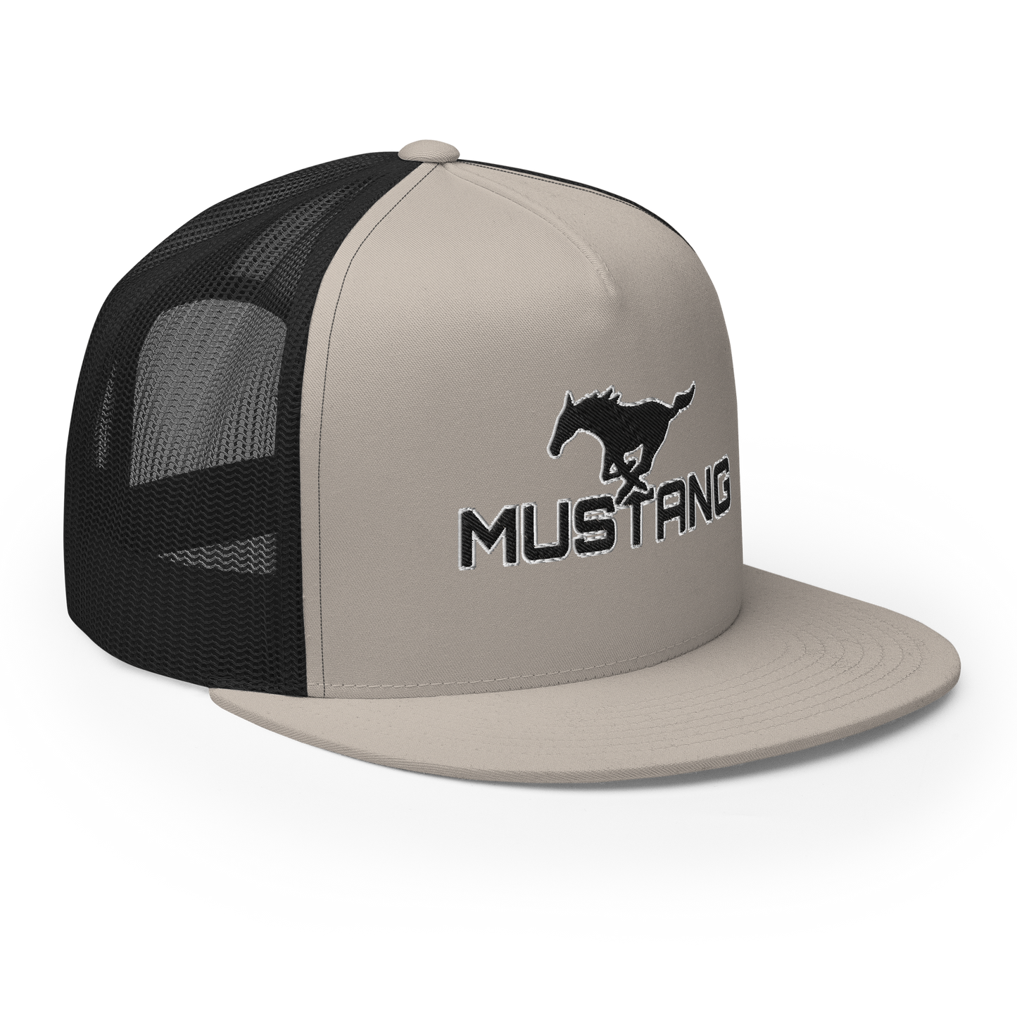 MUSTANG LOGO AND SCRIPT TRUCKER HAT