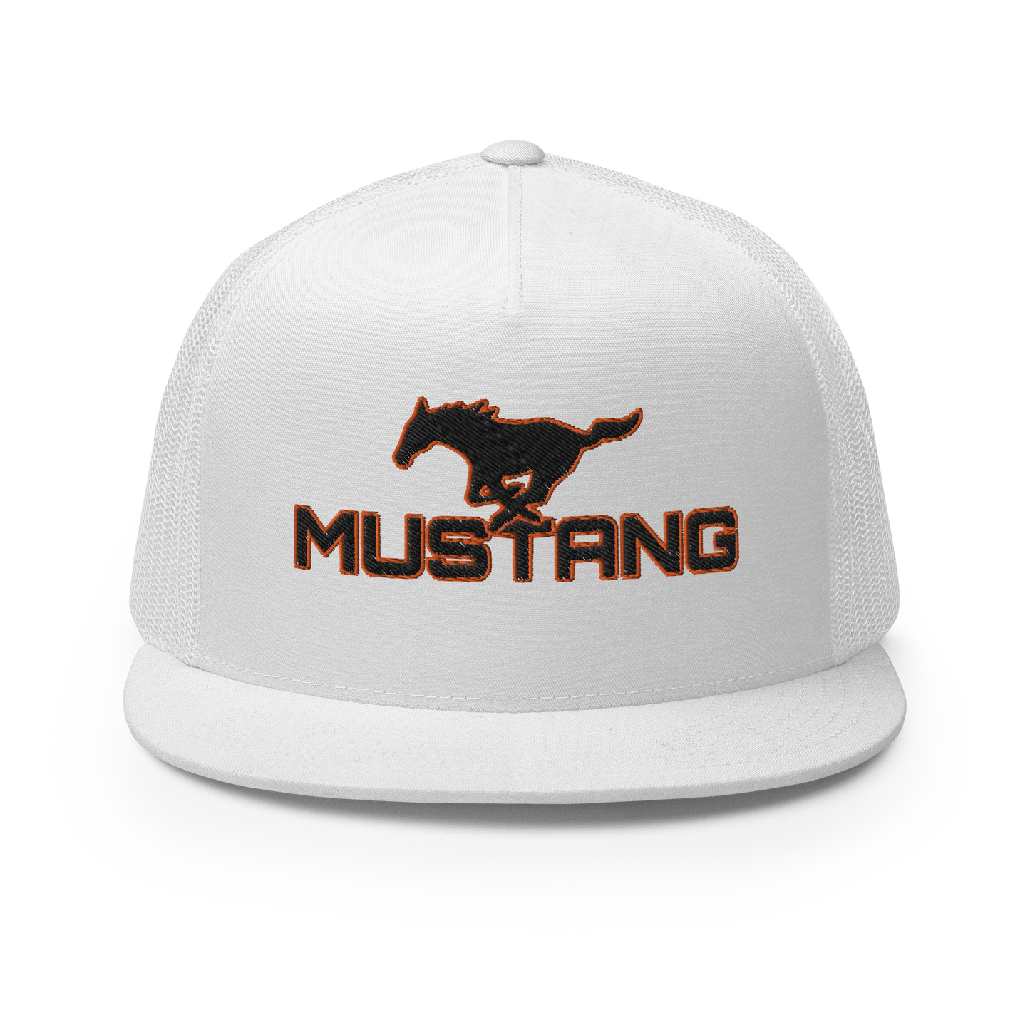 MUSTANG LOGO AND SCRIPT TRUCKER HAT