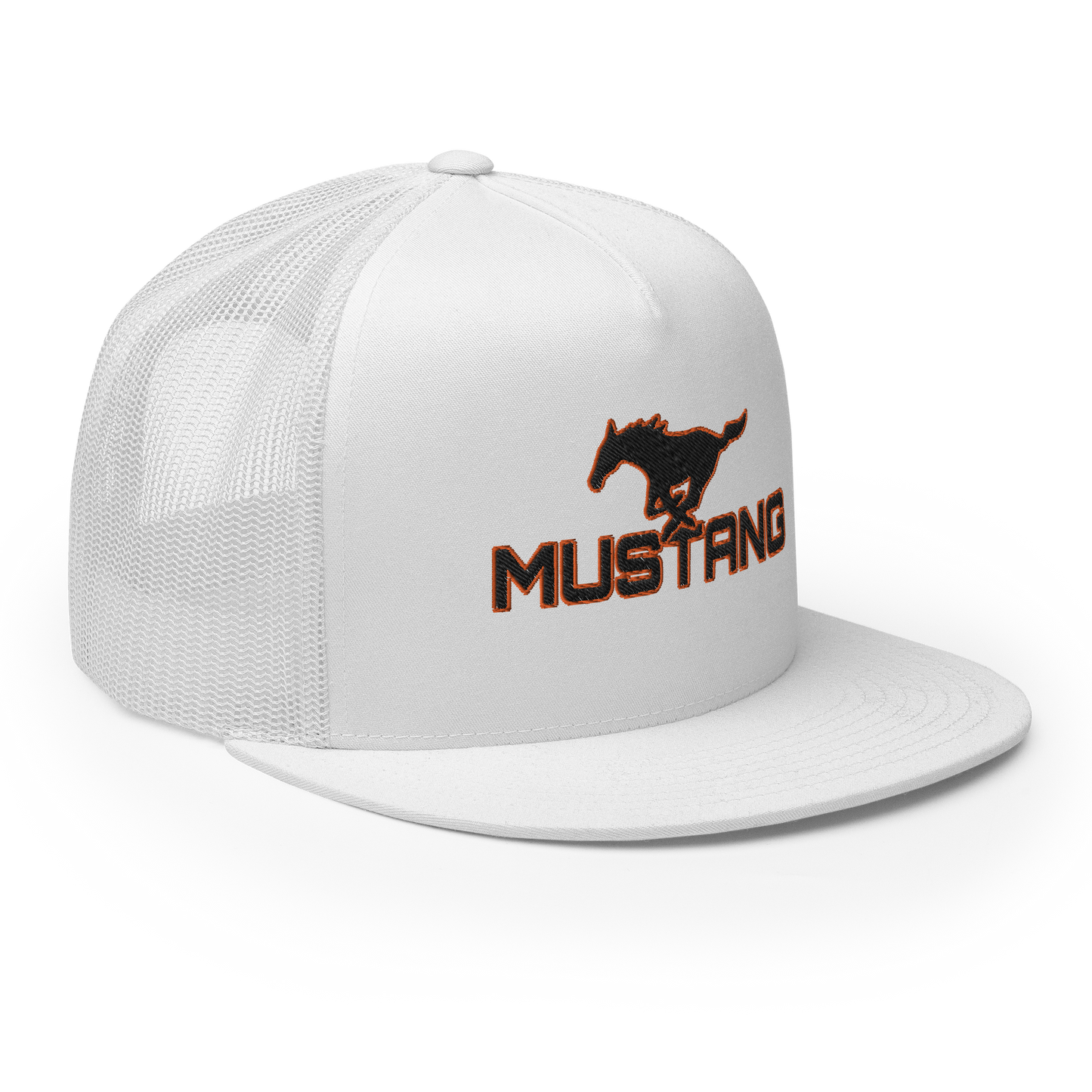 MUSTANG LOGO AND SCRIPT TRUCKER HAT
