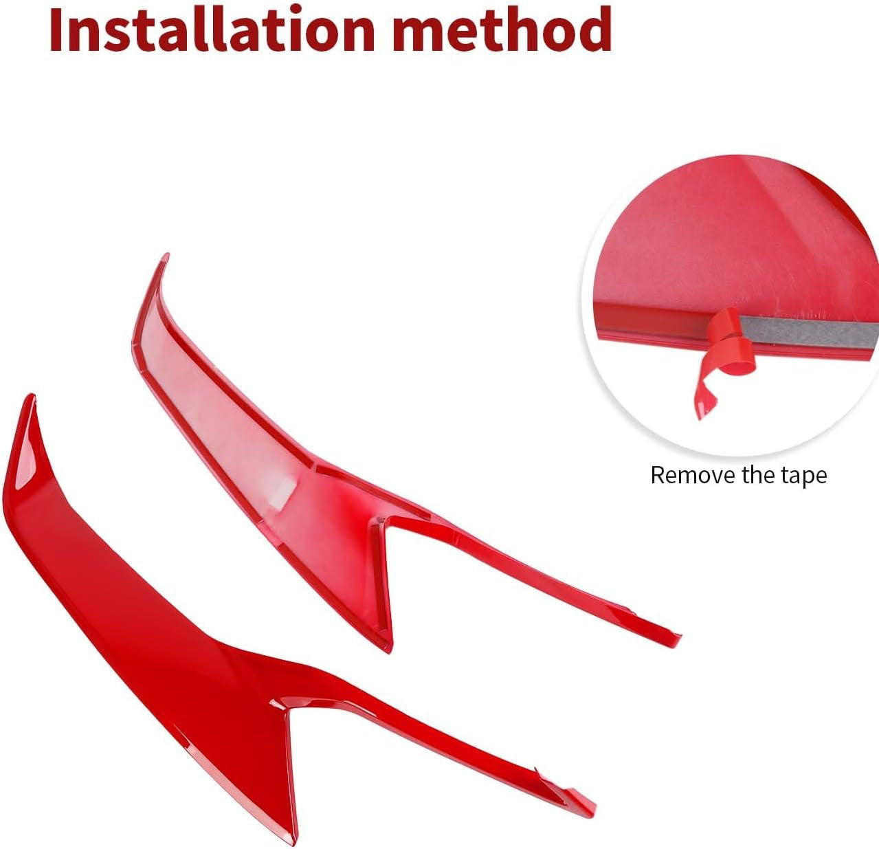 for Chevy Camaro Front Headlight Bezels Trim Cover Red for Chevrolet Camaro 2019-2023 Red Exterior Accessories 2Pcs