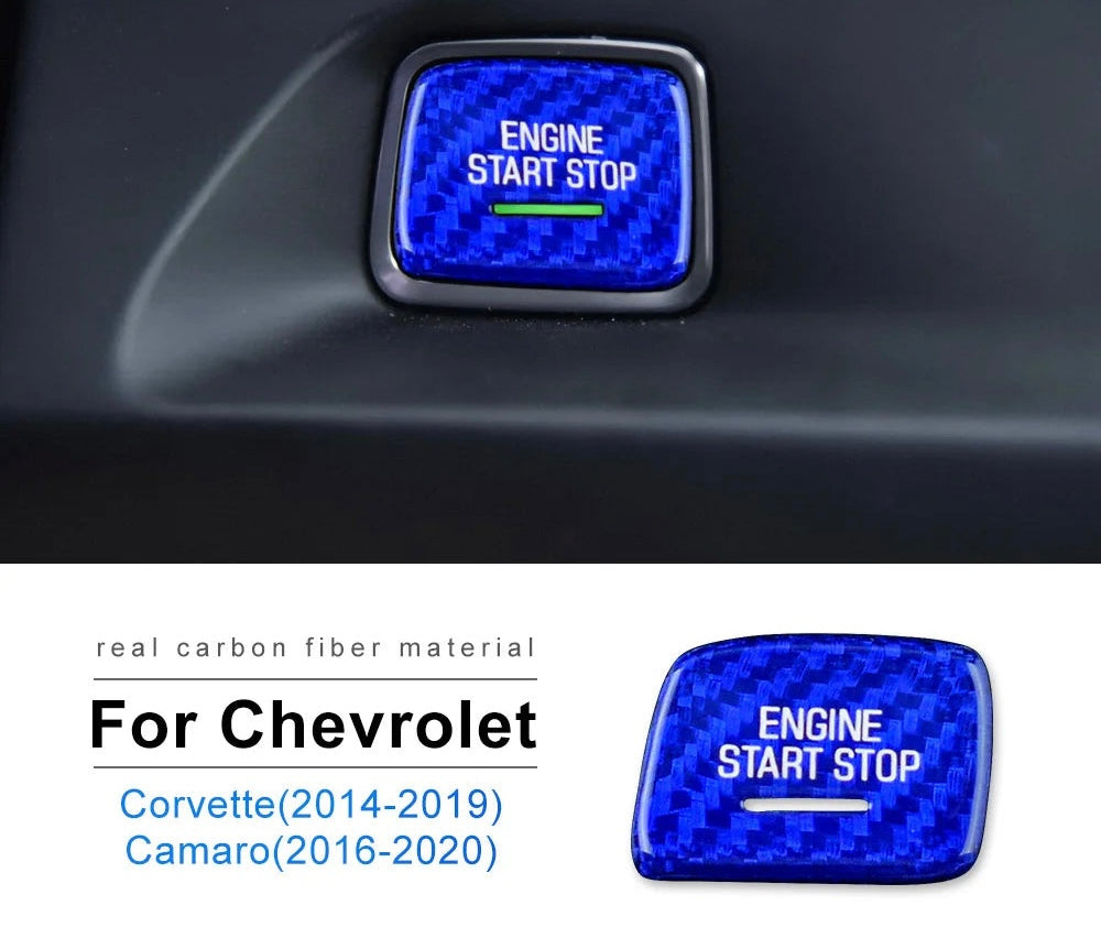 CARBON FIBER START STOP BUTTON COVER FOR 2016 - 2024 CAMARO | 2014 - 2019 CORVETTE