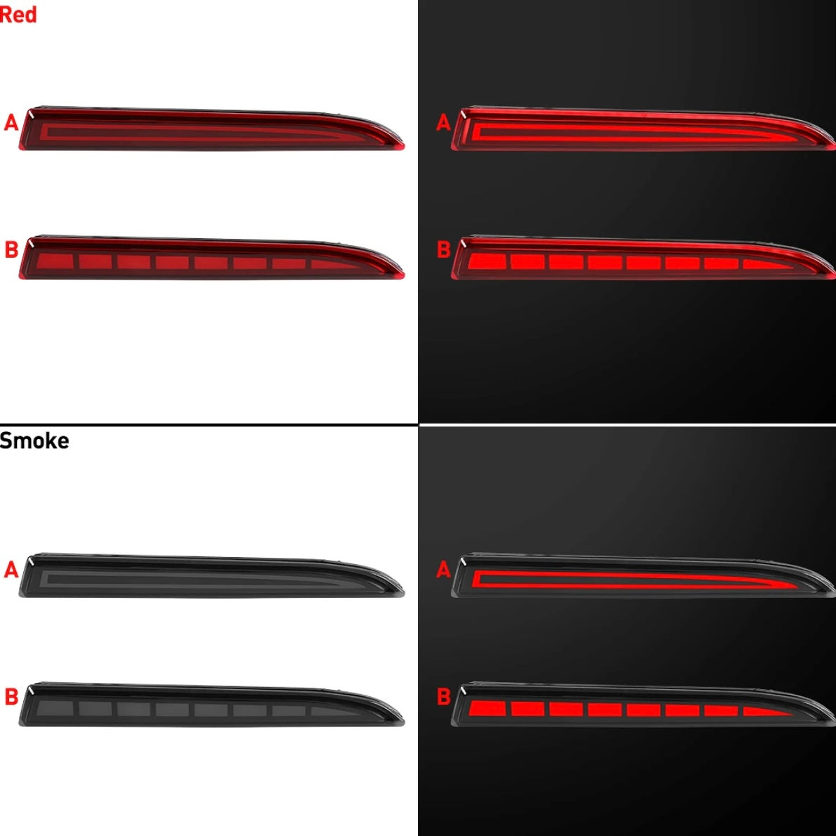 2016 - 2024 CAMARO LED REAR REFLECTORS | RED OR SMOKED | 2 PATTERN CHOICES