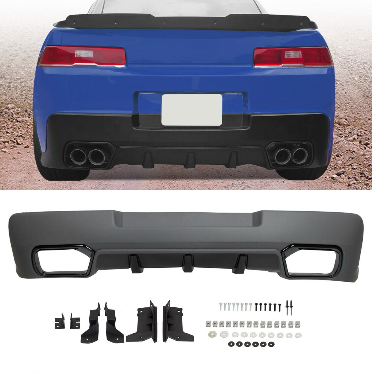 2014 - 2015 CAMARO QUAD TIP REAR DIFFUSER