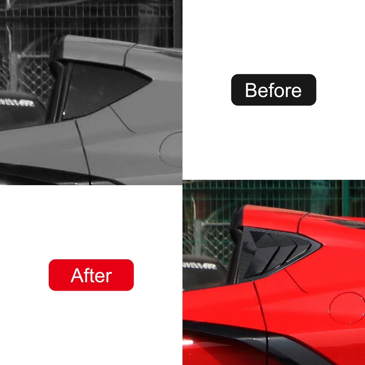 C8 CORVETTE CARBON FIBER REAR QUARTER WINDOW LOUVER COVER