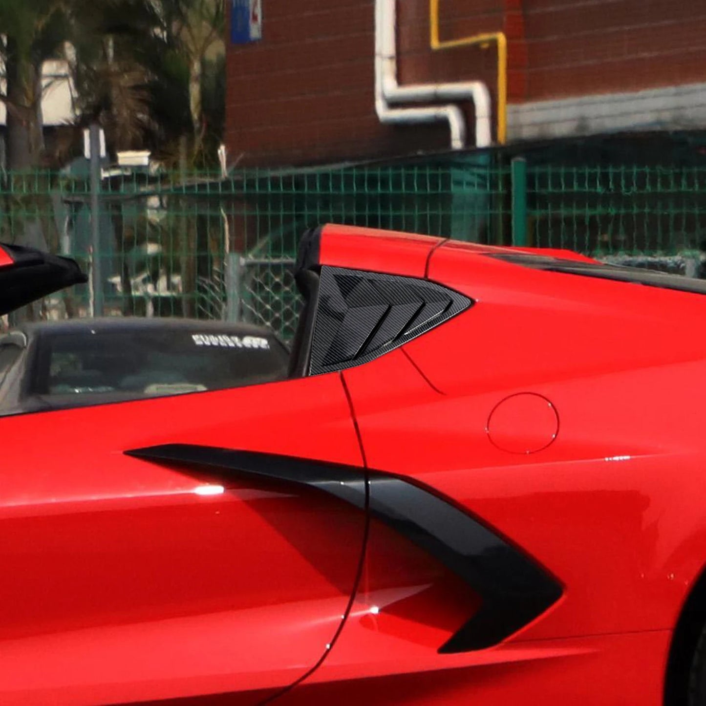 C8 CORVETTE CARBON FIBER REAR QUARTER WINDOW LOUVER COVER