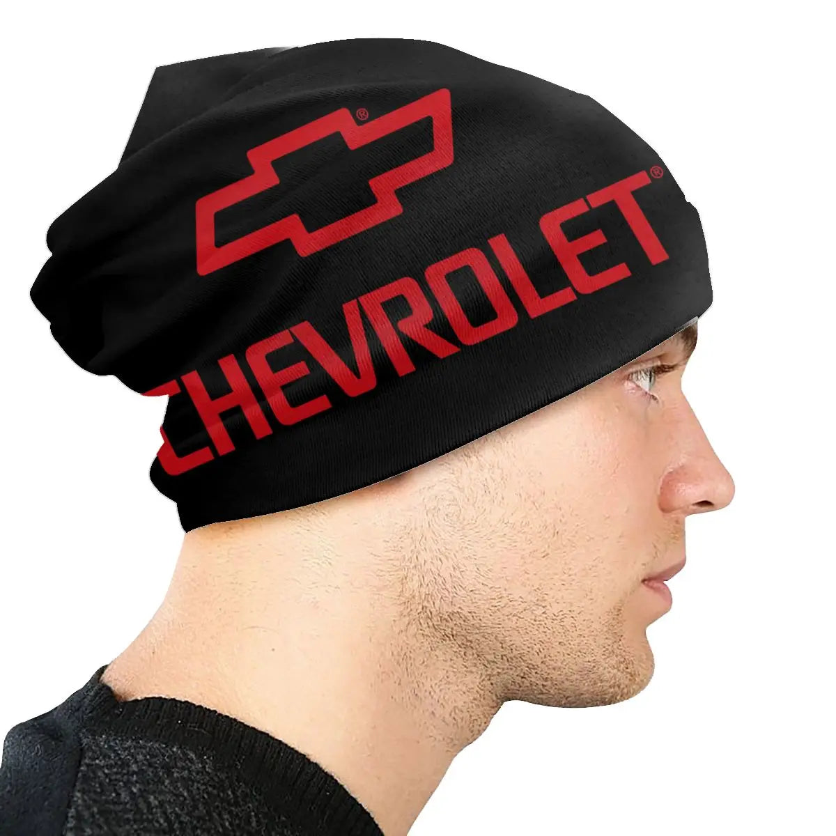 RED AND BLACK CHEVROLET BEANIE