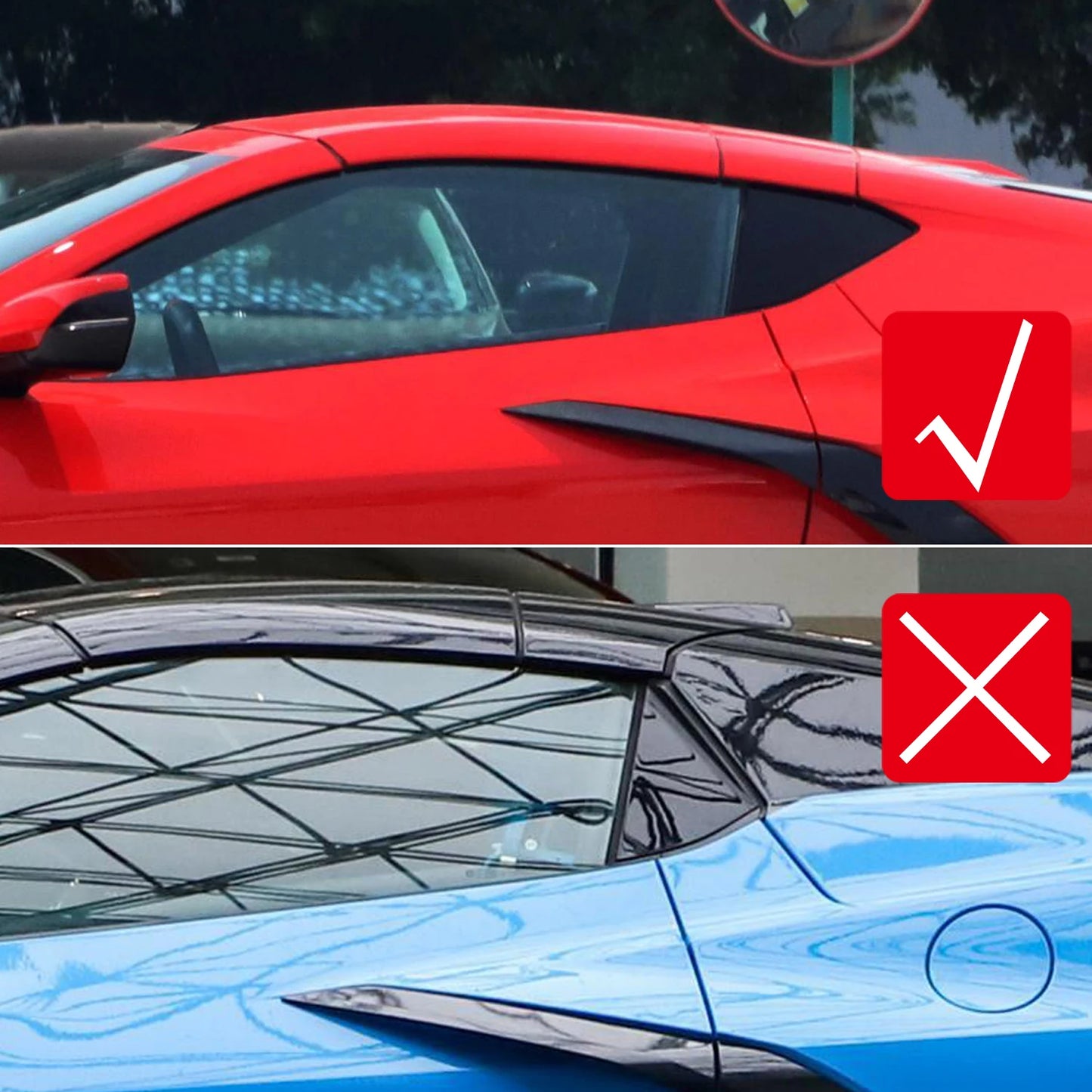 C8 CORVETTE CARBON FIBER REAR QUARTER WINDOW LOUVER COVER