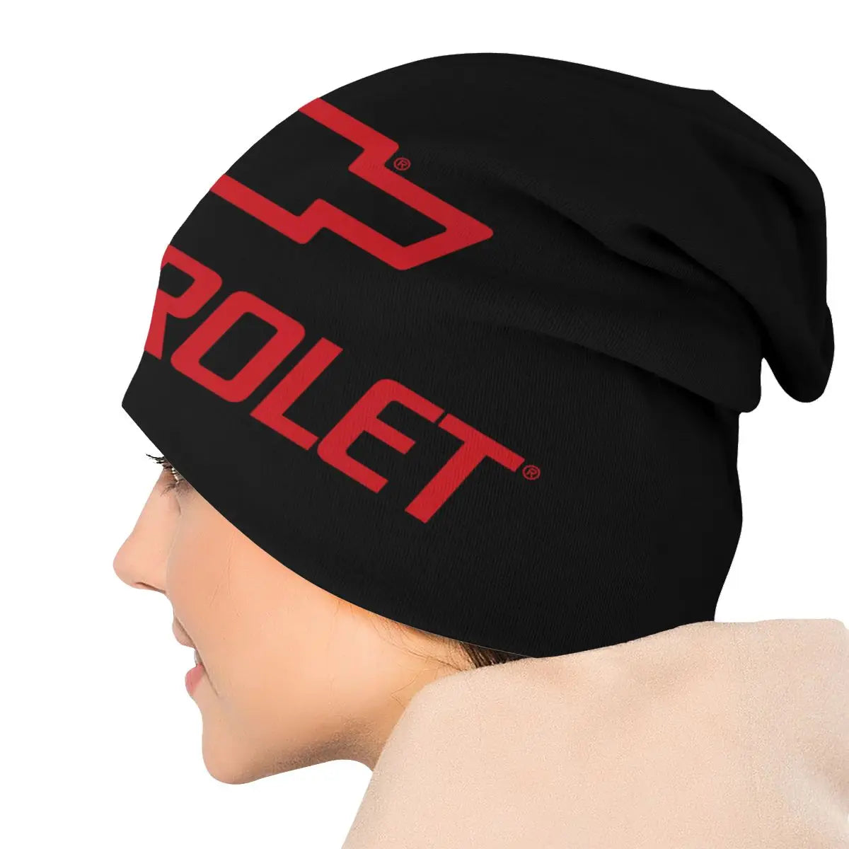RED AND BLACK CHEVROLET BEANIE