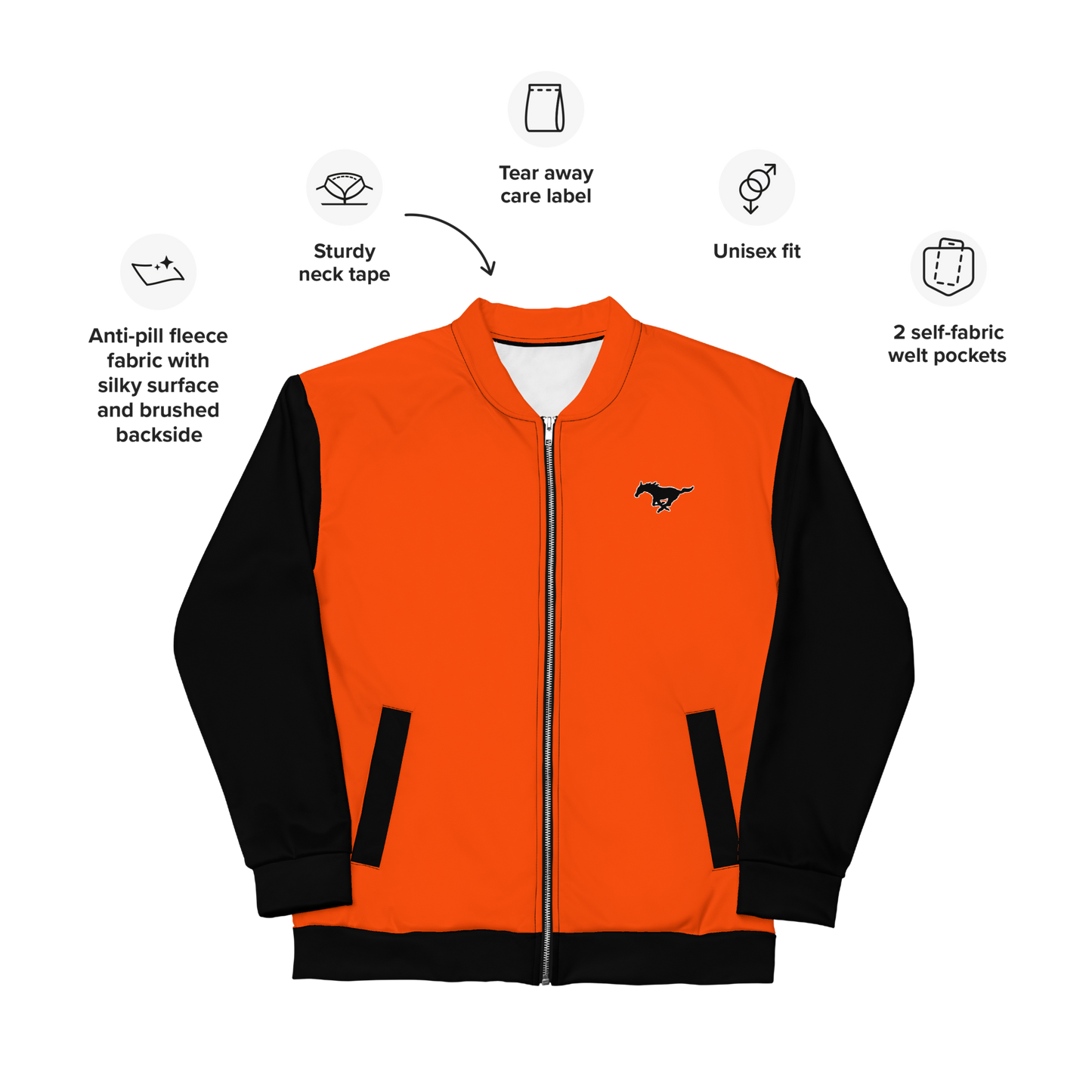 MUSTANG LOGO UNISEX BOMBER JACKET *LIMITED EDITION*