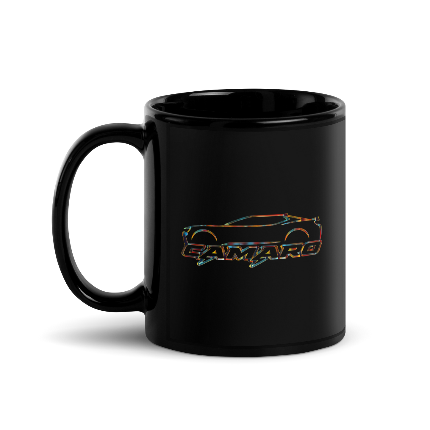 CAMARO LIGHTNING BOLT BLACK GLOSSY MUG