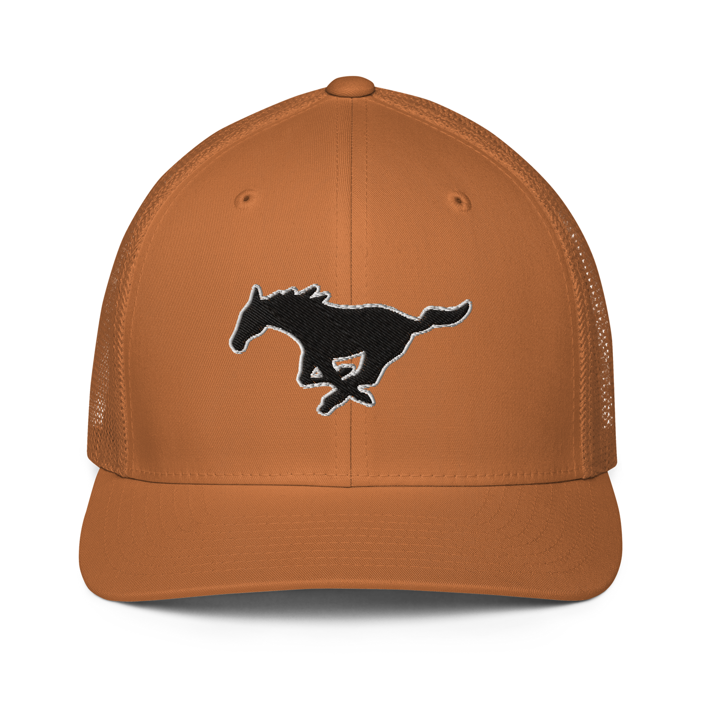 MUSTANG LOGO CLOSED-BACK TRUCKER HAT