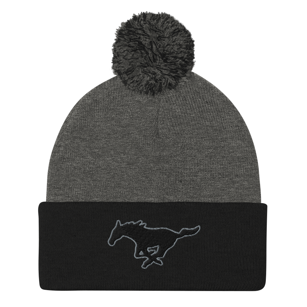 MUSTANG LOGO POM-POM BEANIE