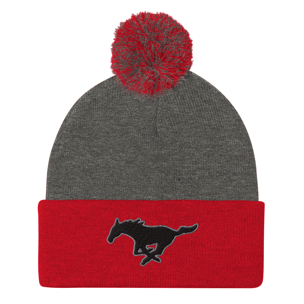 MUSTANG LOGO POM-POM BEANIE
