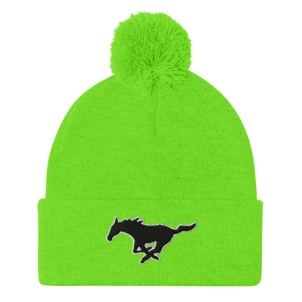 MUSTANG LOGO POM-POM BEANIE