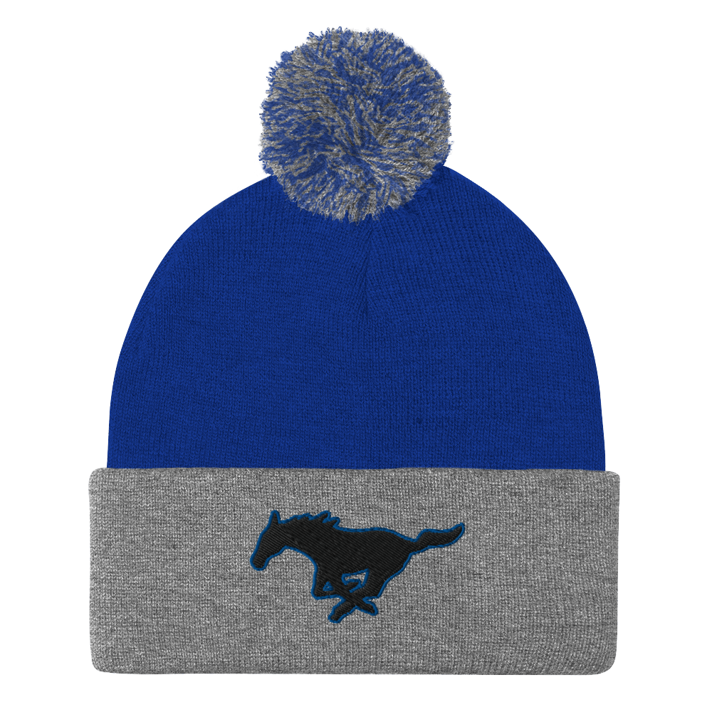MUSTANG LOGO POM-POM BEANIE