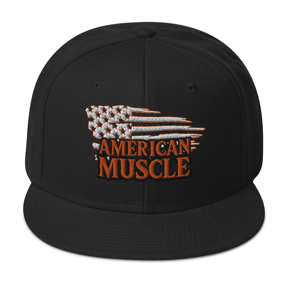 OUTLINED AMERICAN MUSCLE SNAPBACK HAT