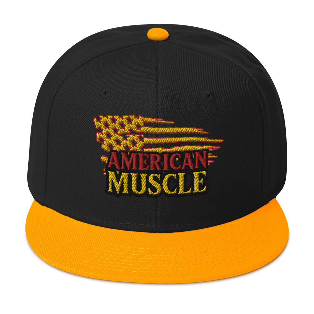 OUTLINED AMERICAN MUSCLE SNAPBACK HAT