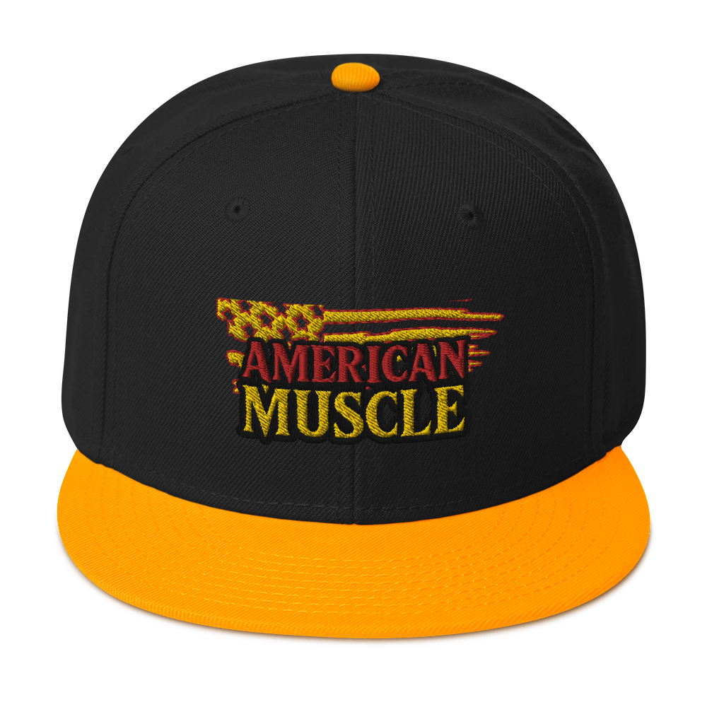 OUTLINED AMERICAN MUSCLE SNAPBACK HAT