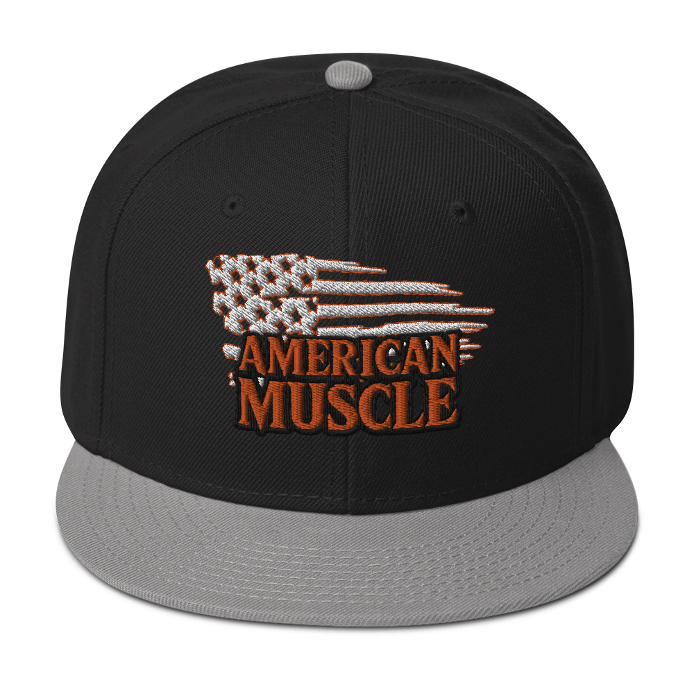 OUTLINED AMERICAN MUSCLE SNAPBACK HAT