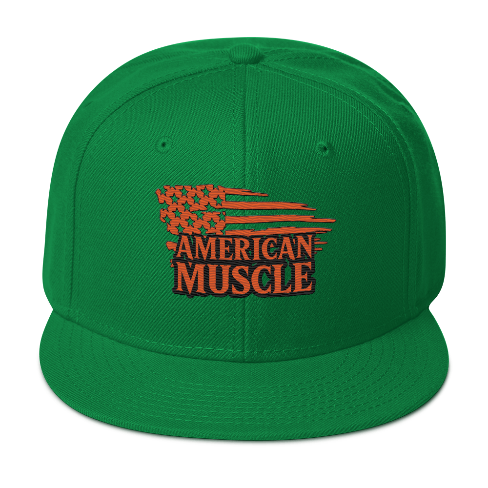 OUTLINED AMERICAN MUSCLE SNAPBACK HAT