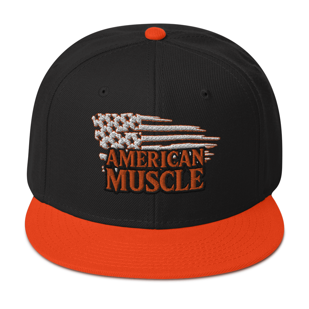 OUTLINED AMERICAN MUSCLE SNAPBACK HAT