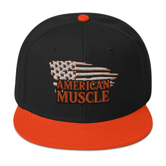 OUTLINED AMERICAN MUSCLE SNAPBACK HAT