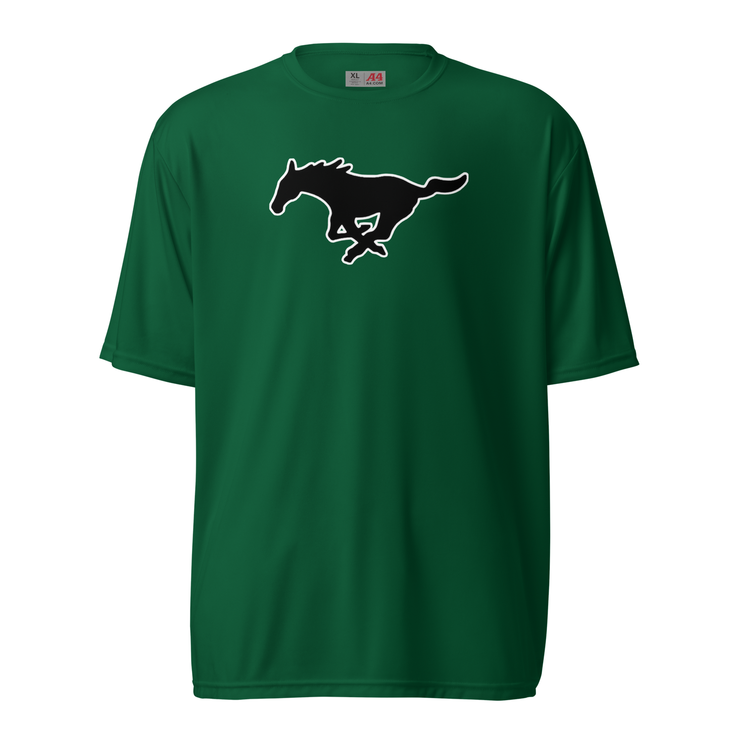 MUSTANG LOGO UNISEX PERFORMANCE CREW NECK T-SHIRT