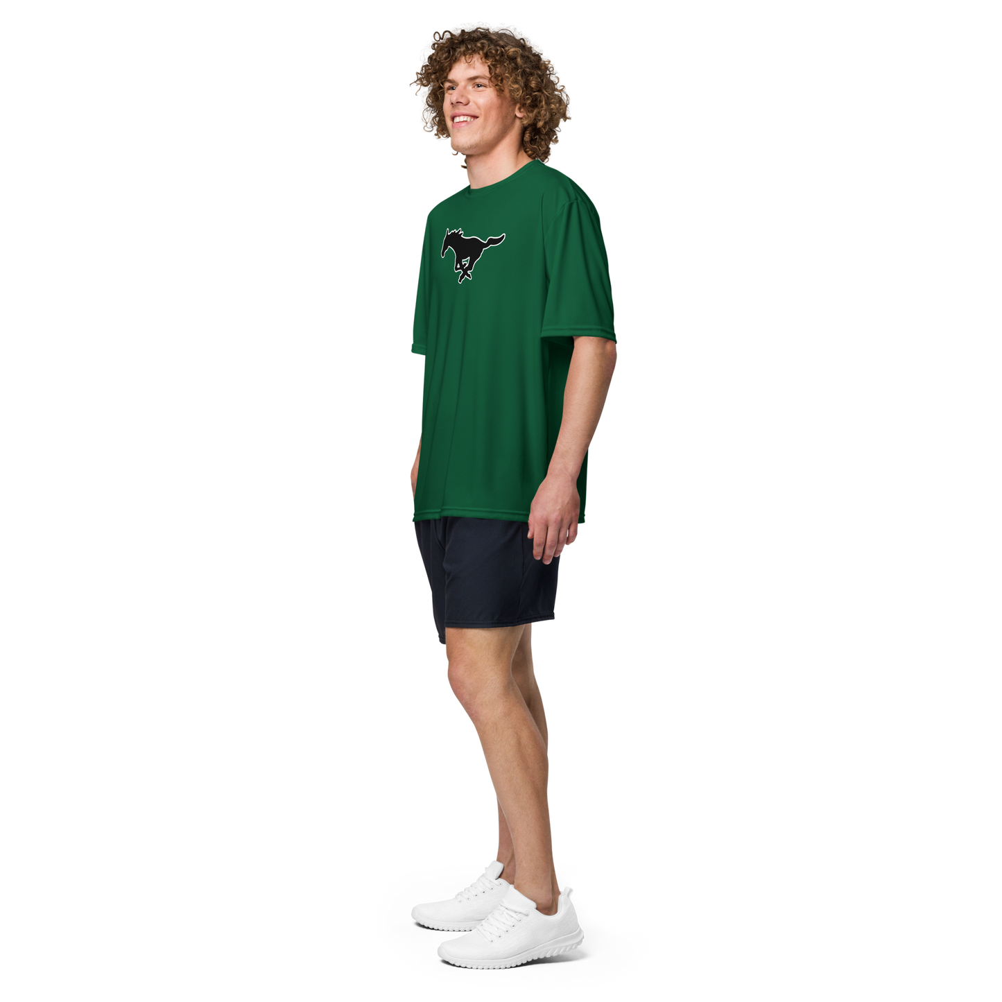 MUSTANG LOGO UNISEX PERFORMANCE CREW NECK T-SHIRT