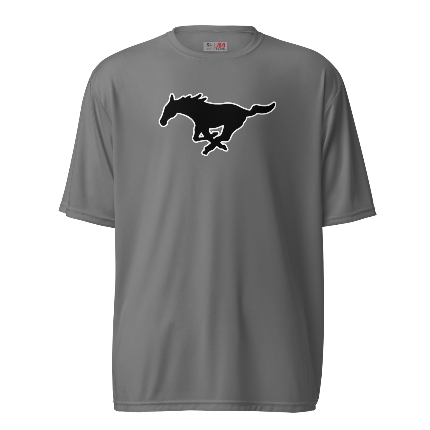 MUSTANG LOGO UNISEX PERFORMANCE CREW NECK T-SHIRT