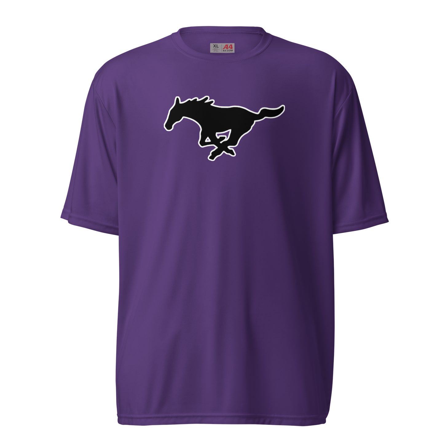 MUSTANG LOGO UNISEX PERFORMANCE CREW NECK T-SHIRT
