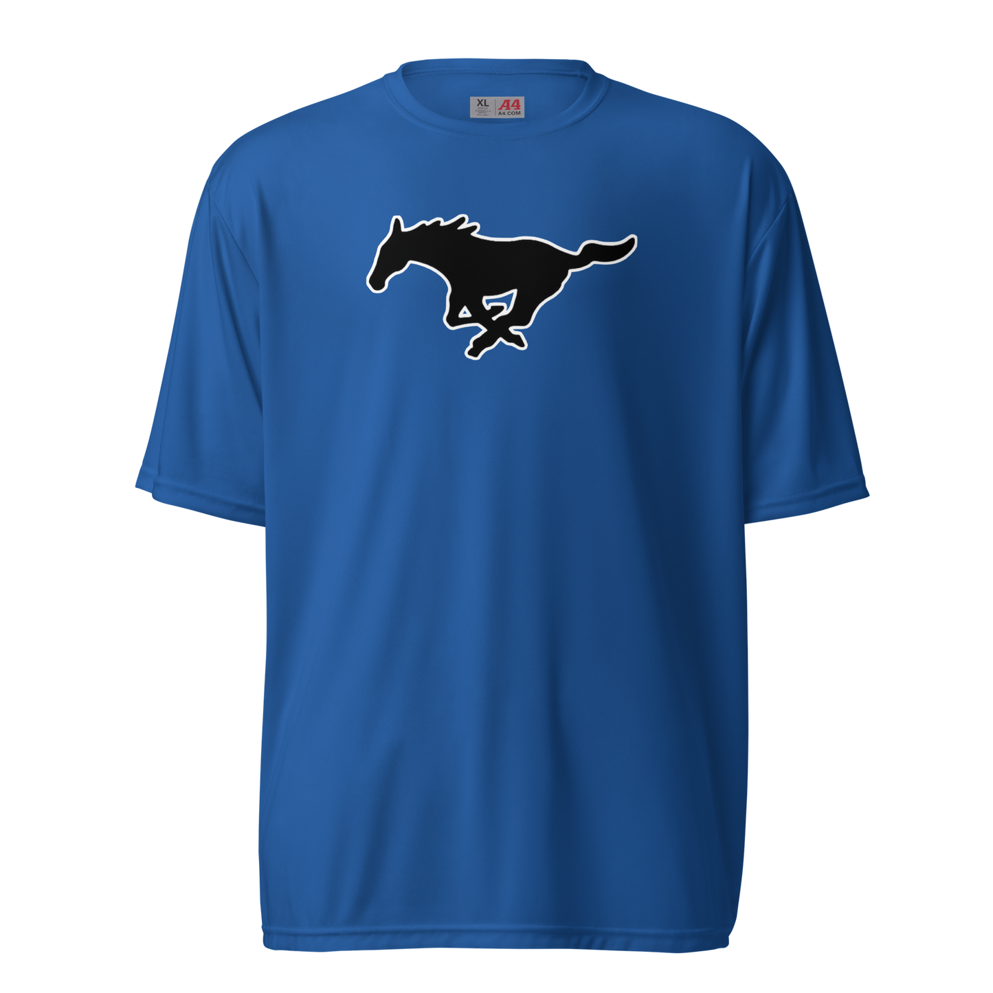 MUSTANG LOGO UNISEX PERFORMANCE CREW NECK T-SHIRT