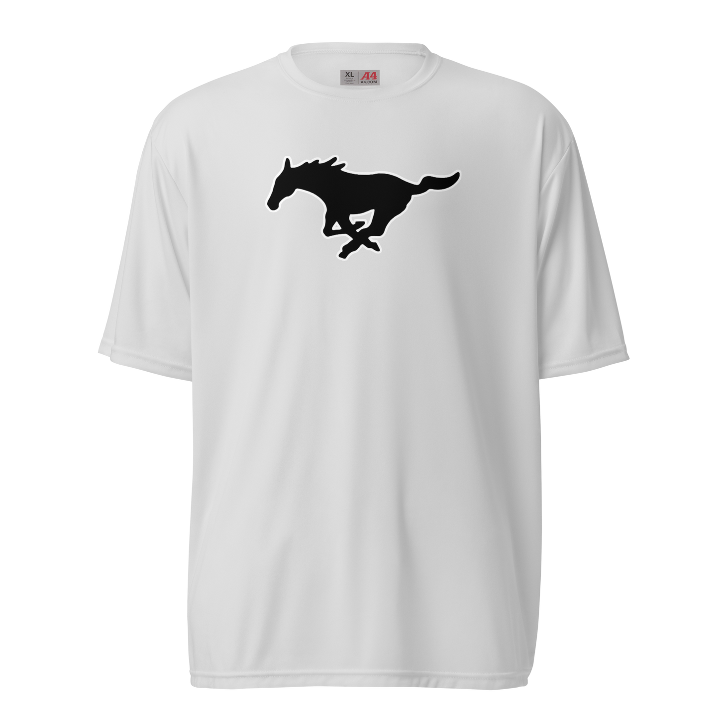 MUSTANG LOGO UNISEX PERFORMANCE CREW NECK T-SHIRT