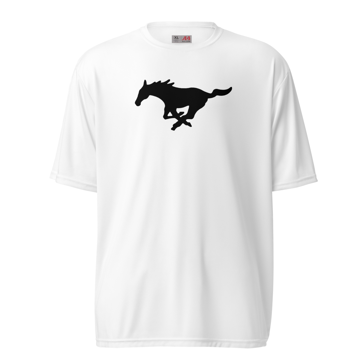 MUSTANG LOGO UNISEX PERFORMANCE CREW NECK T-SHIRT